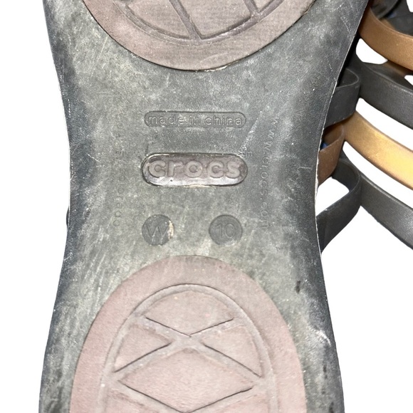 Crocs Women’s Huarache Flip Flop Sandals Geranium Size 10 brown bronze - Picture 5 of 5